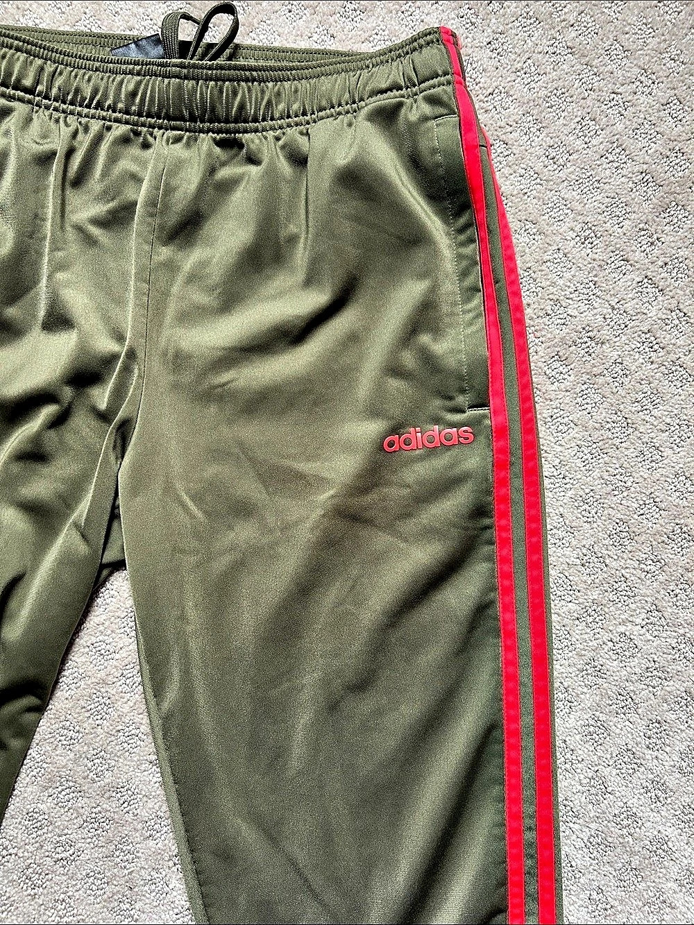 adidas 3-Stripes Tricot Track Pants Men's Green & Neon Pink Large